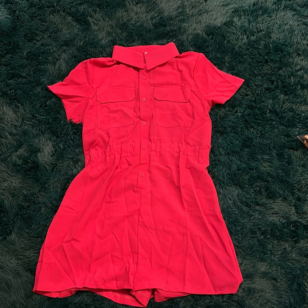 Pink shorts romper